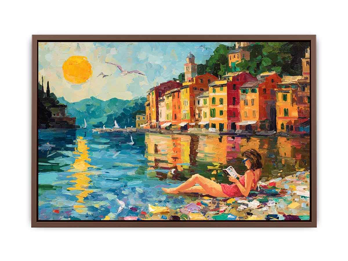 Beach Reading Canvas Art Painting