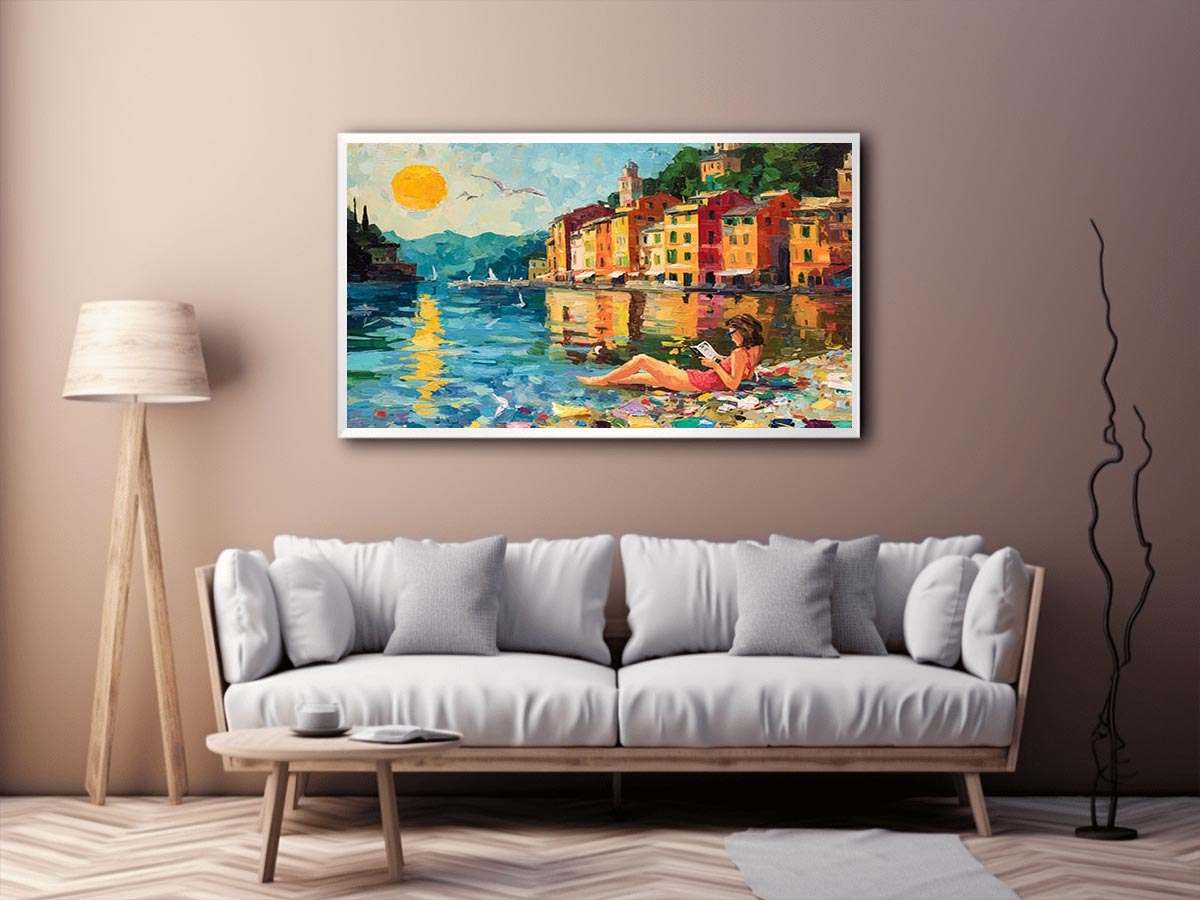 Beach Reading Canvas Art Painting