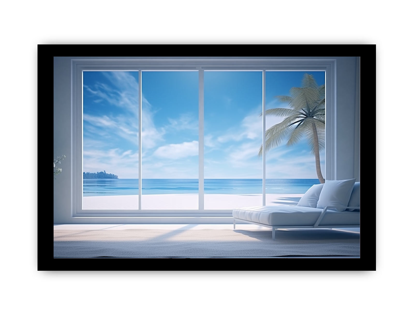 Beach Window Art Canvas Print