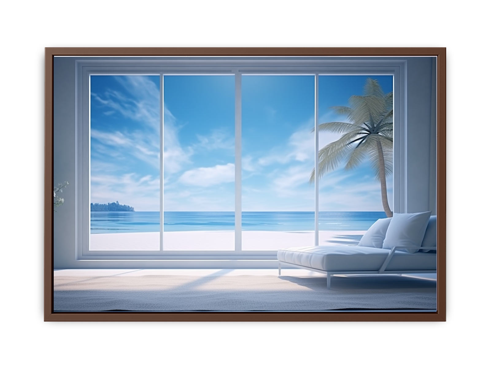 Beach Window Art Canvas Print