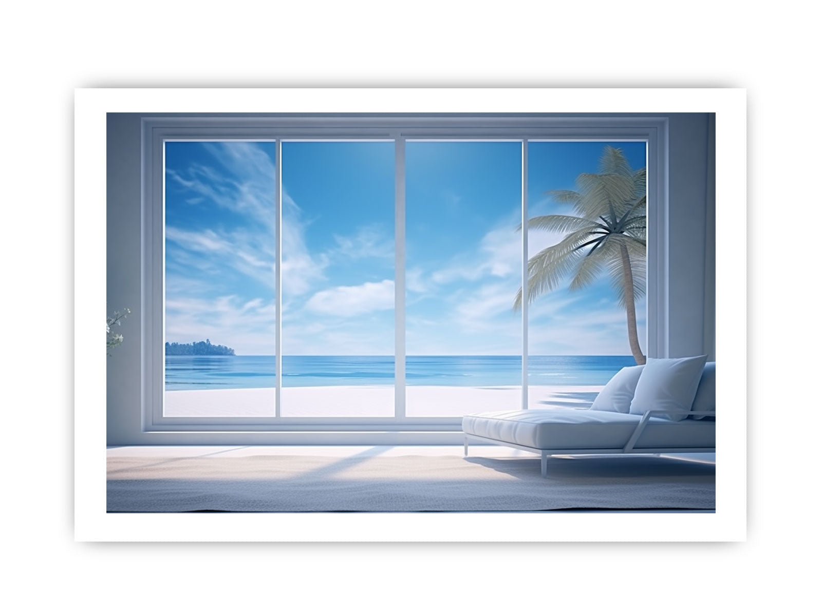 Beach Window Art Canvas Print