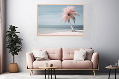 Silver Pink Beach Tree Canvas Print