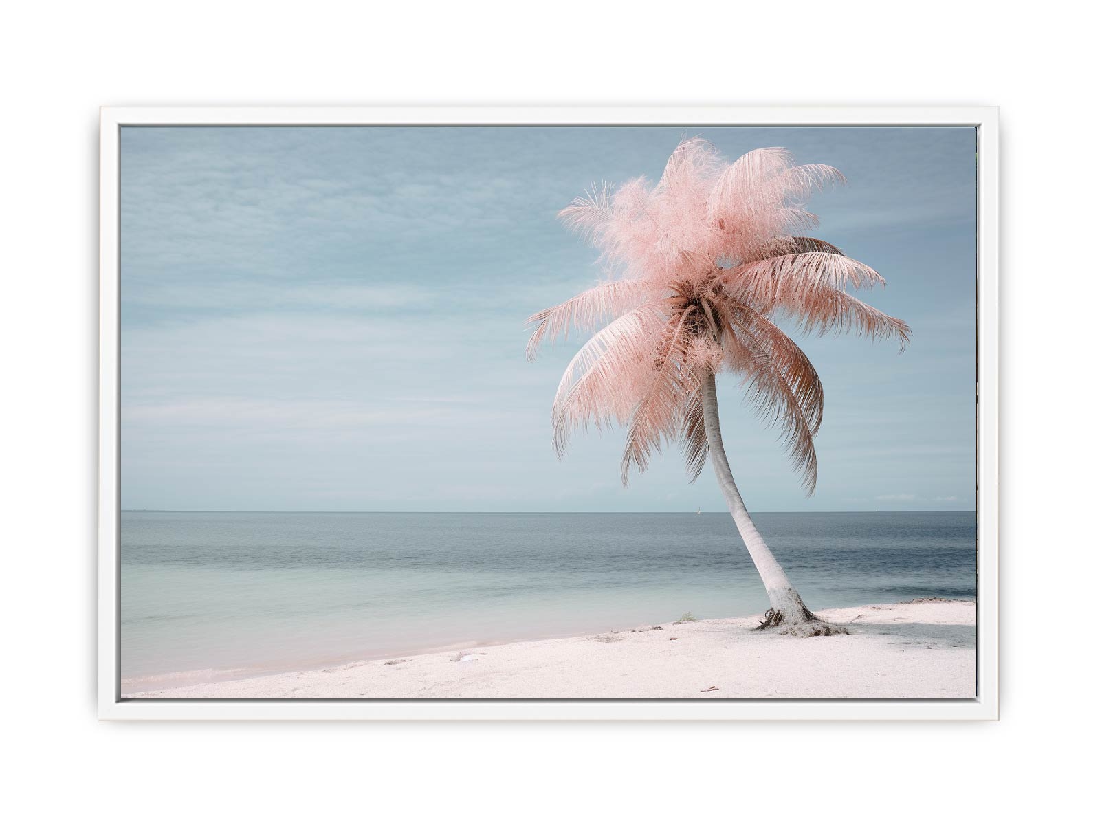 Silver Pink Beach Tree Canvas Print
