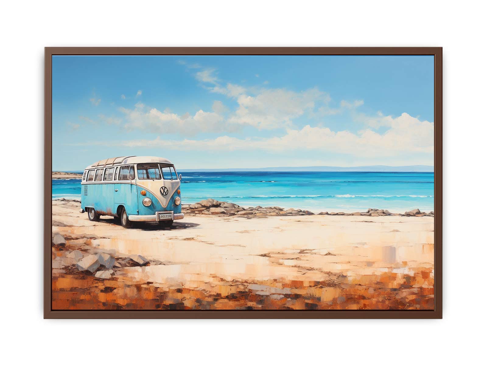 campervan Beach Art Canvas Print