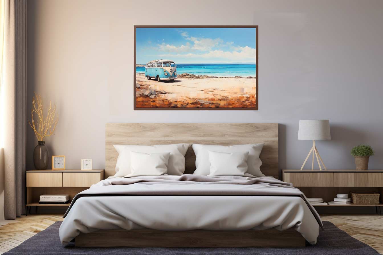 campervan Beach Art Canvas Print