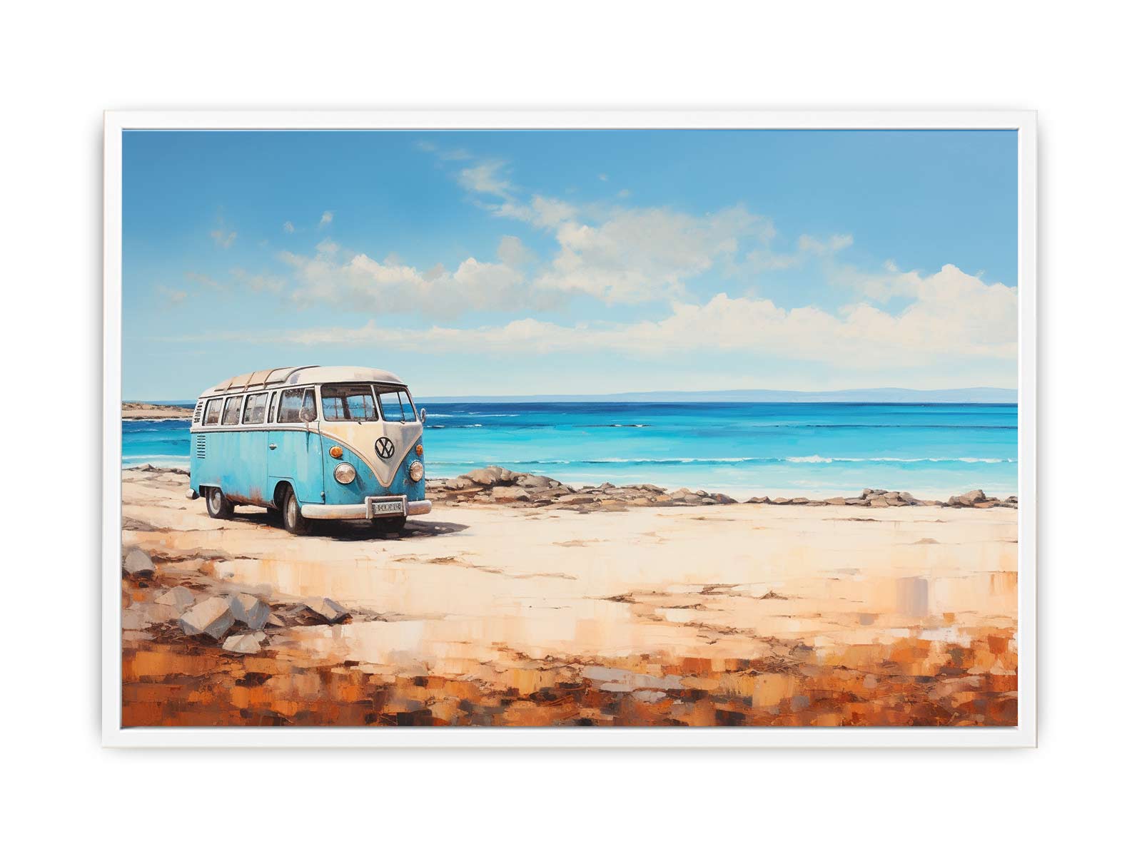 campervan Beach Art Canvas Print