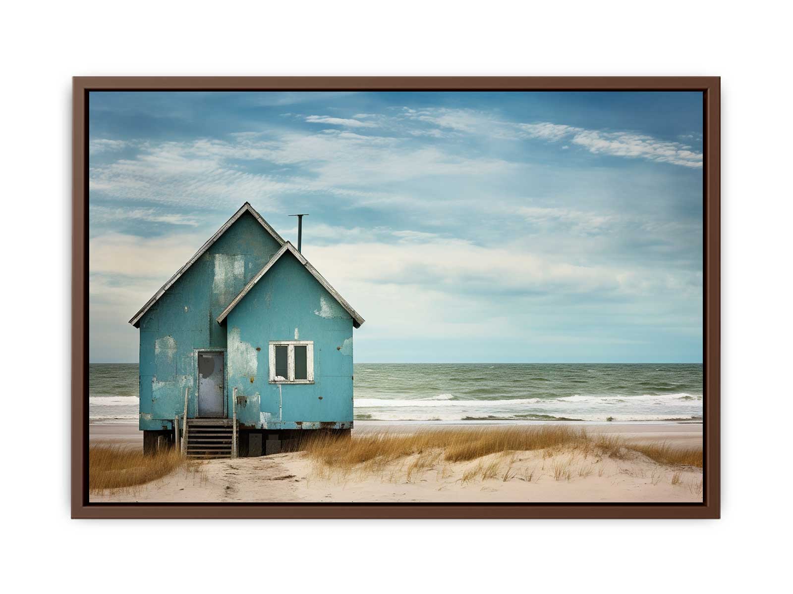Bluehouse At The Beach Canvas Print