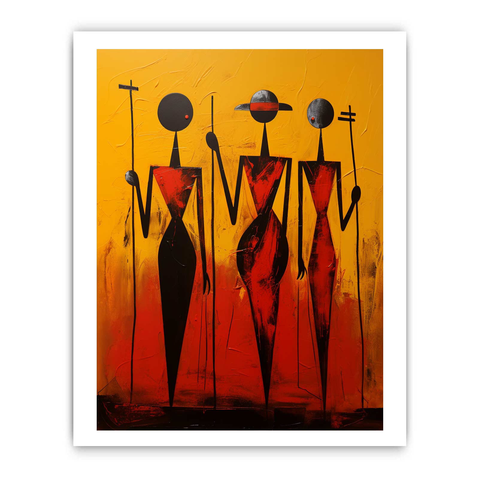 African Precisionist Art Canvas Print