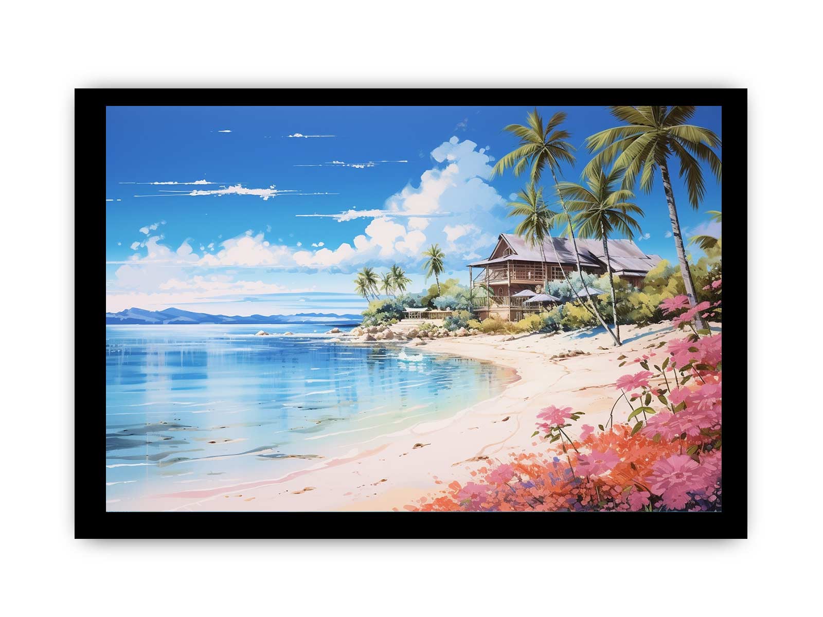 Beach Home Art Canvas Print