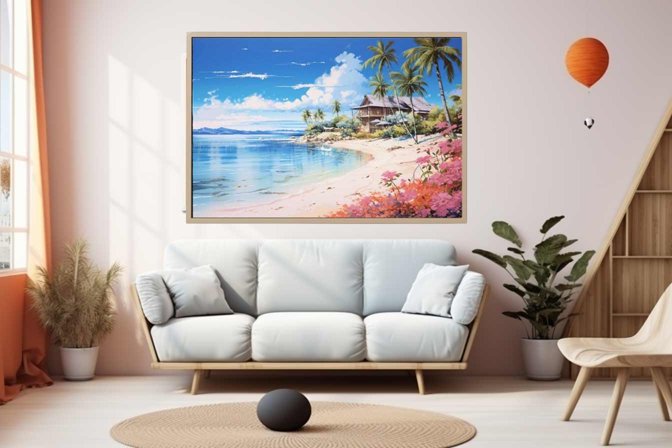Beach Home Art Canvas Print