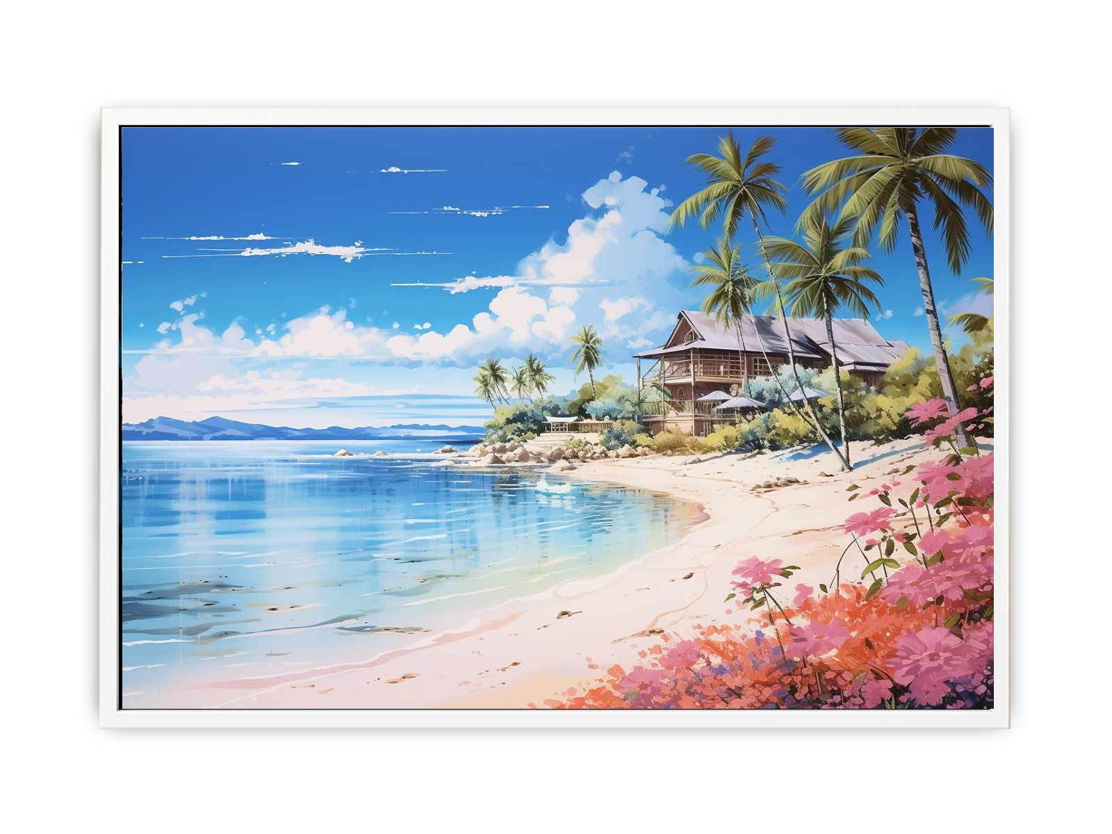 Beach Home Art Canvas Print