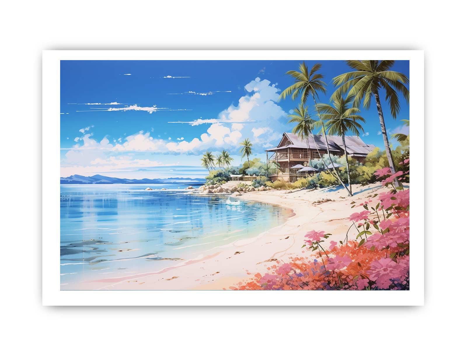 Beach Home Art Canvas Print