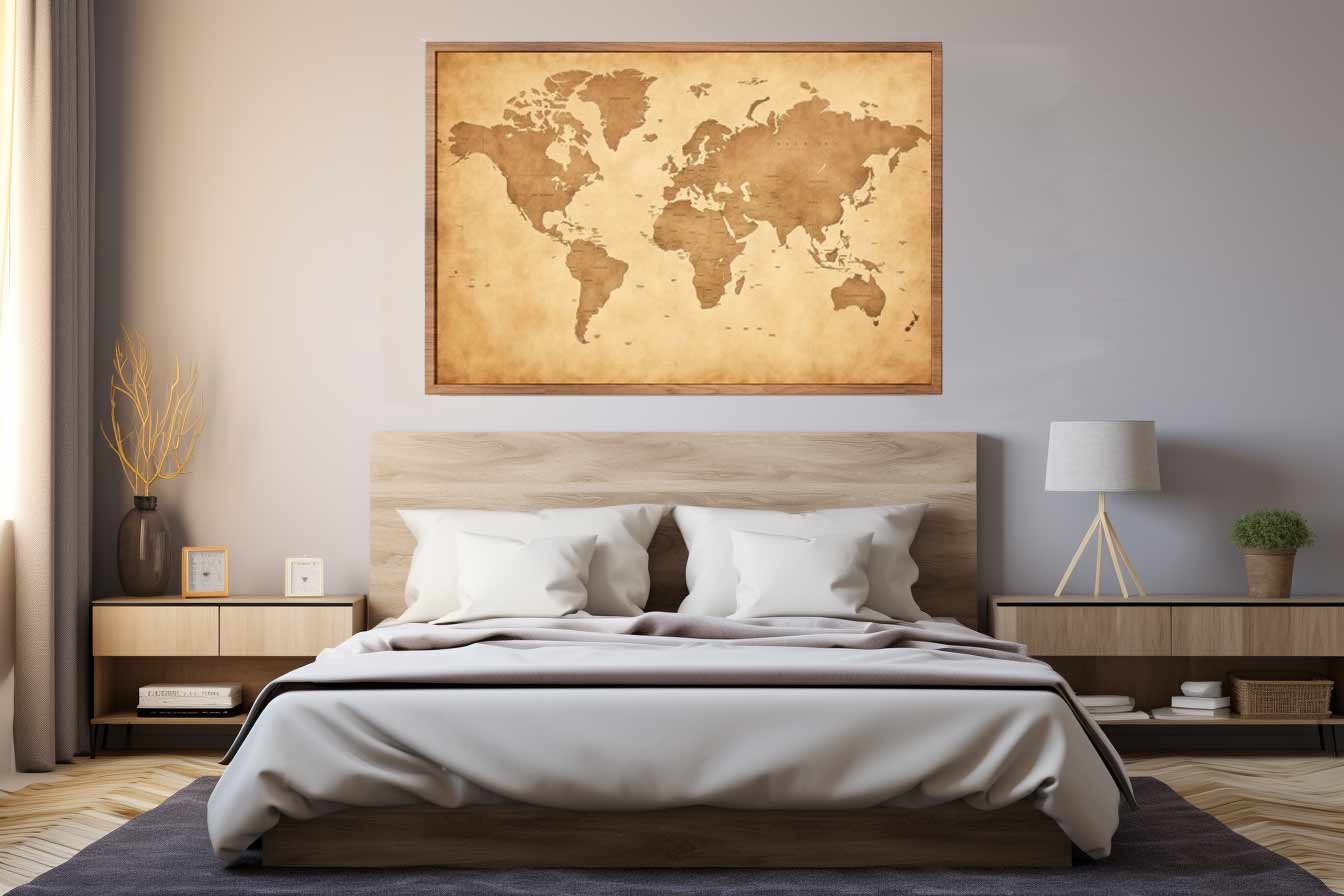 Antique World Map Canvas Print