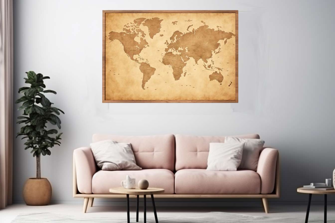 Antique World Map Canvas Print