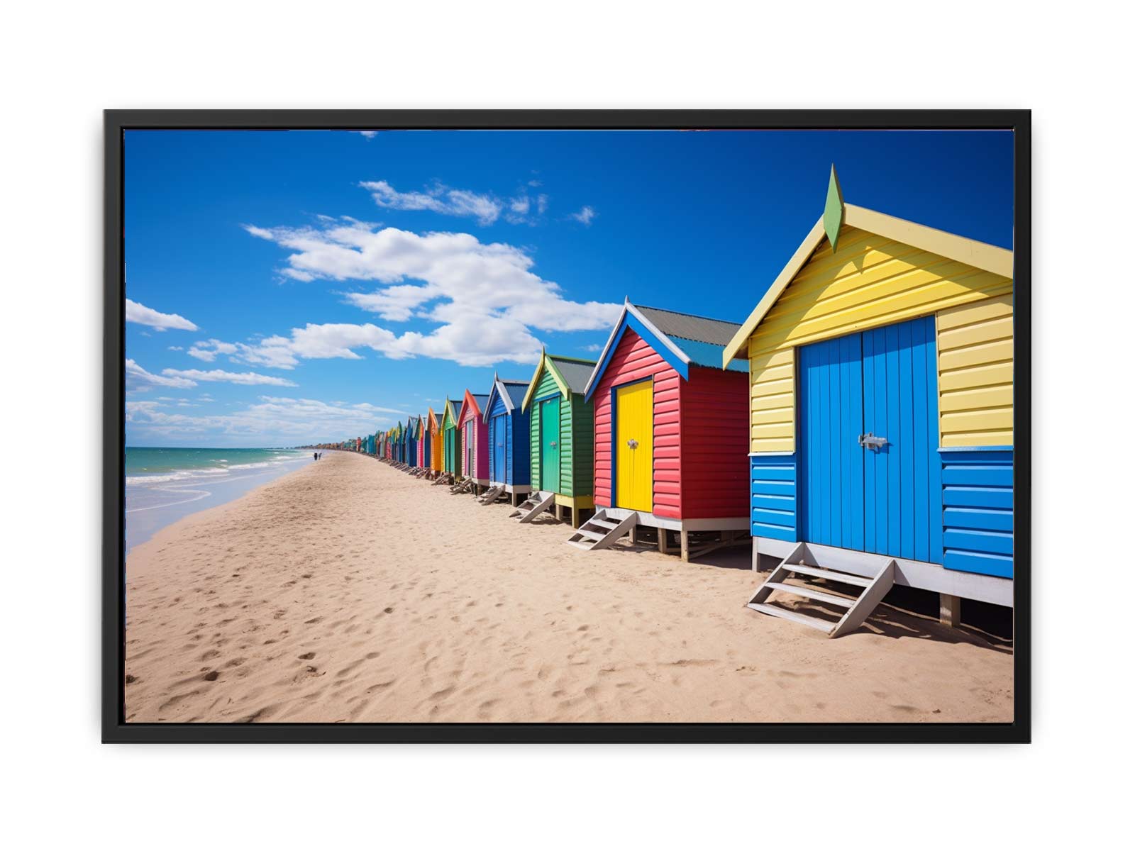 Row Of Beach Boxes Canvas Print