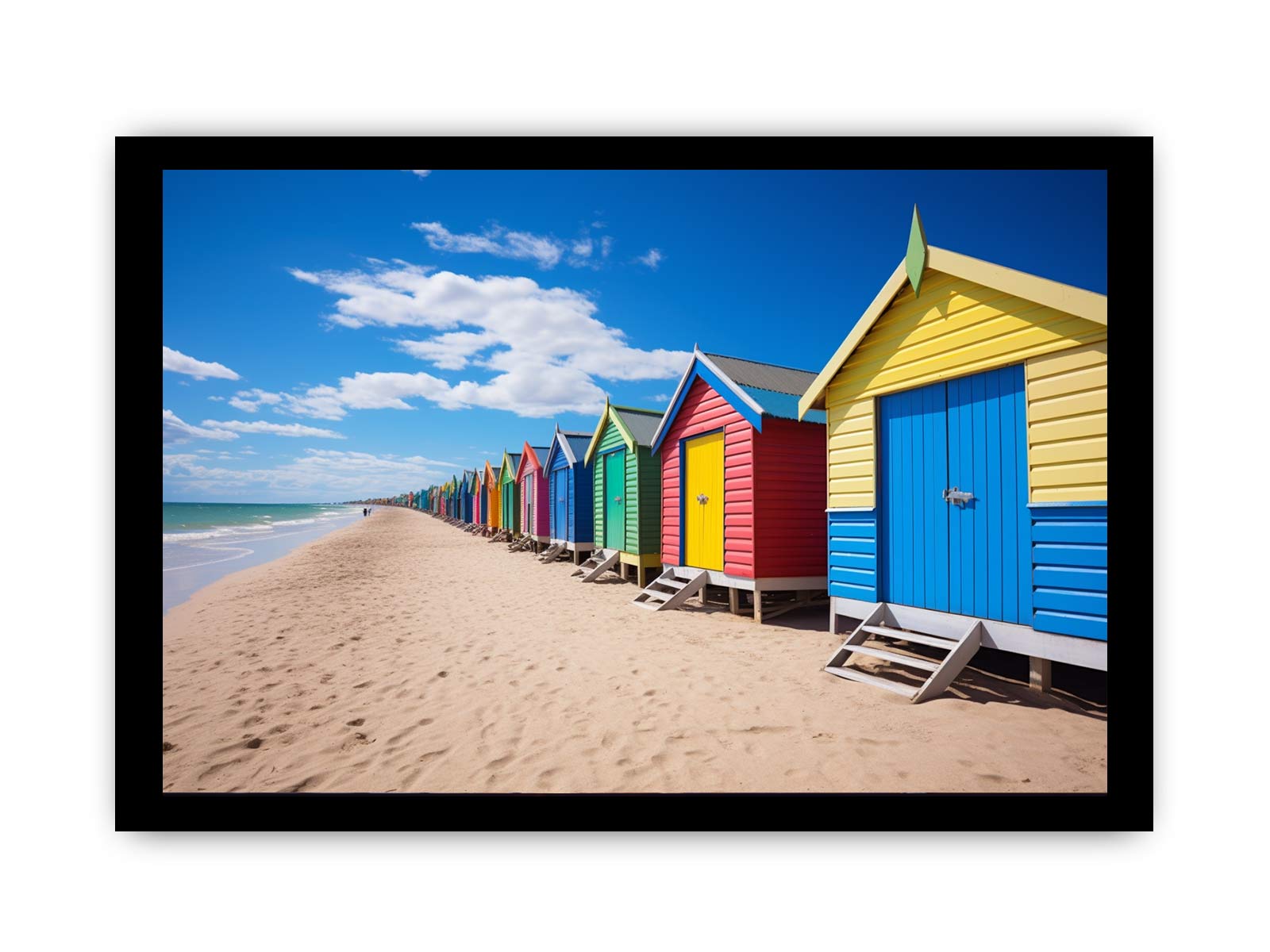 Row Of Beach Boxes Canvas Print