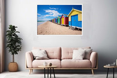 Row Of Beach Boxes Canvas Print