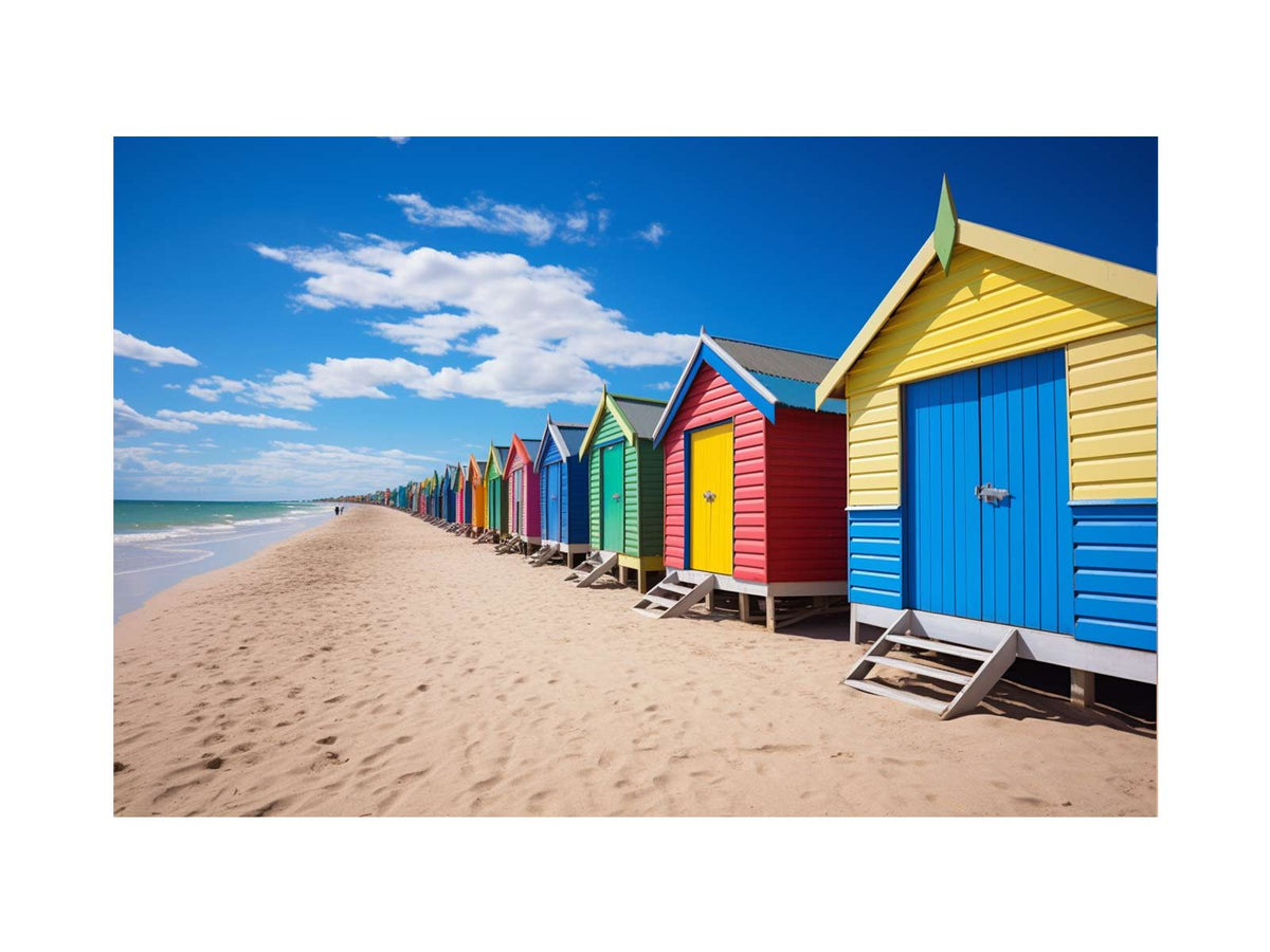 Row Of Beach Boxes Canvas Print