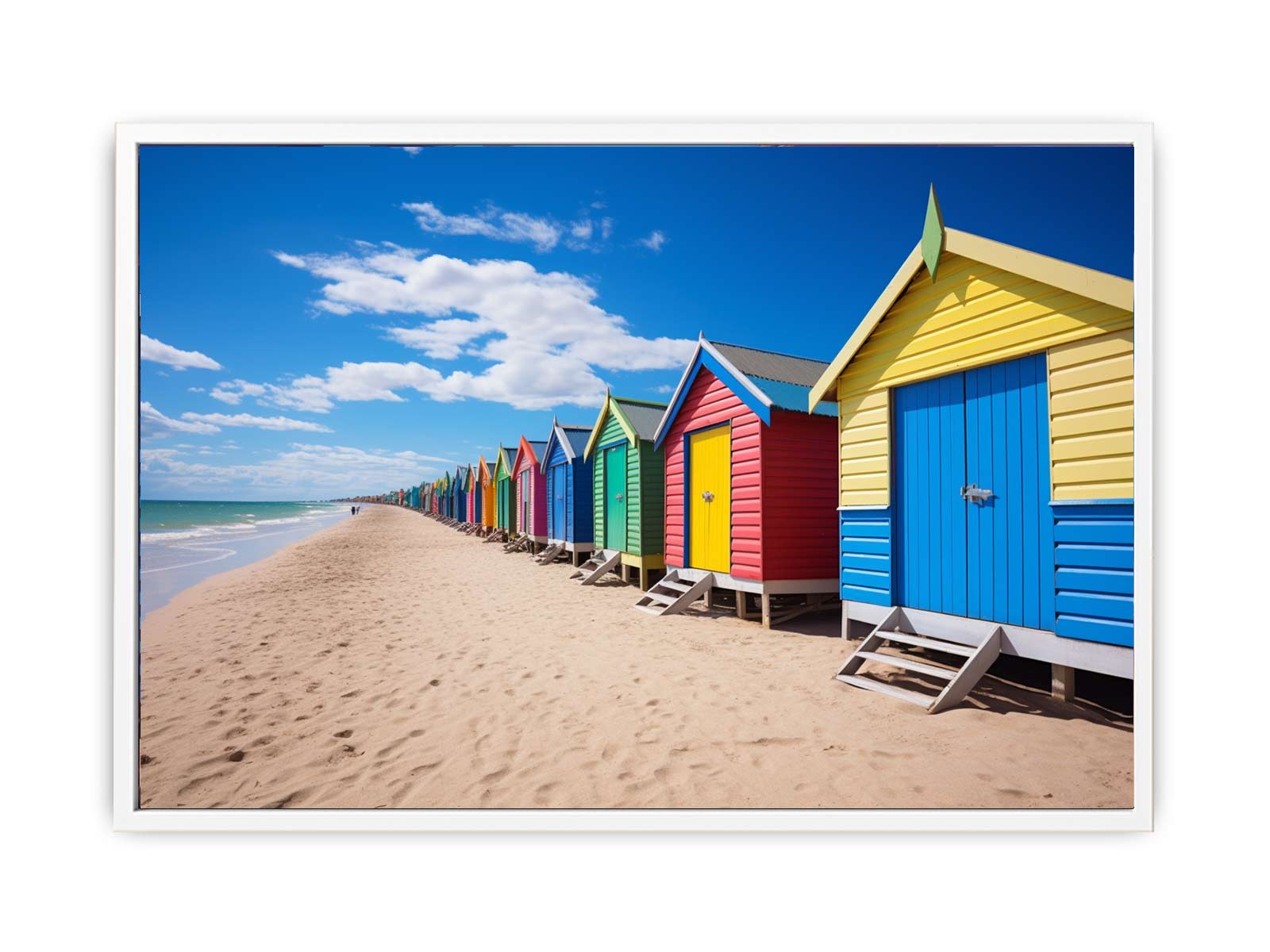 Row Of Beach Boxes Canvas Print
