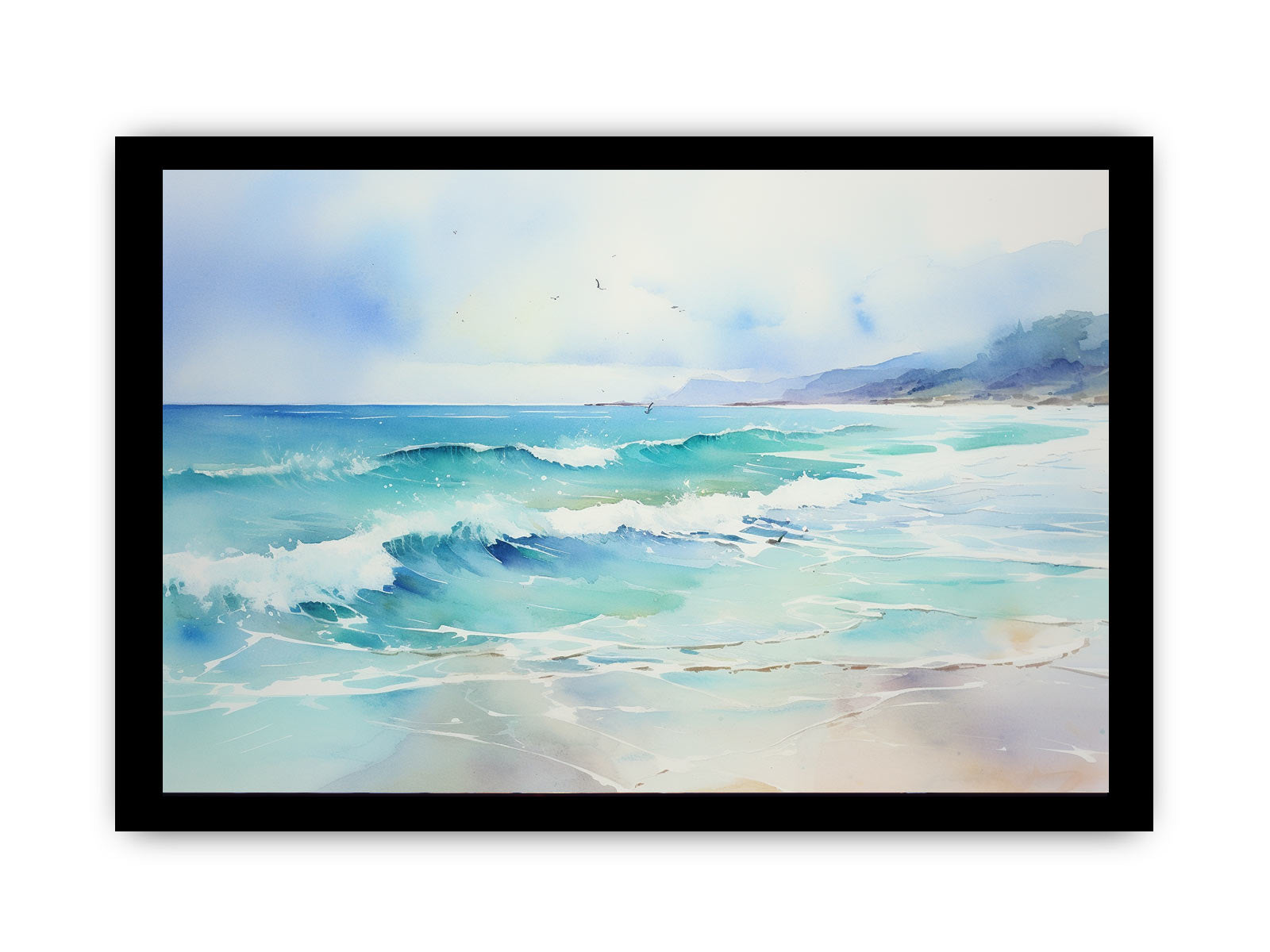 Watercolor Beach Canvas Print