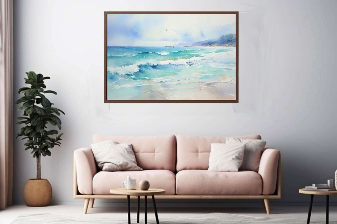 Watercolor Beach Canvas Print