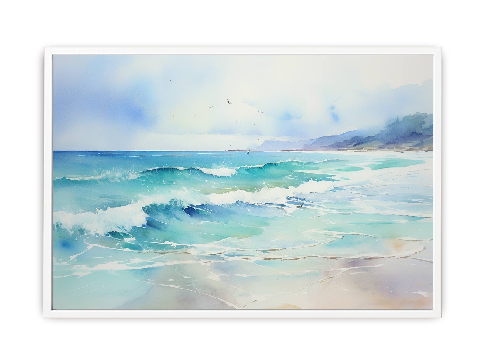 Watercolor Beach Canvas Print