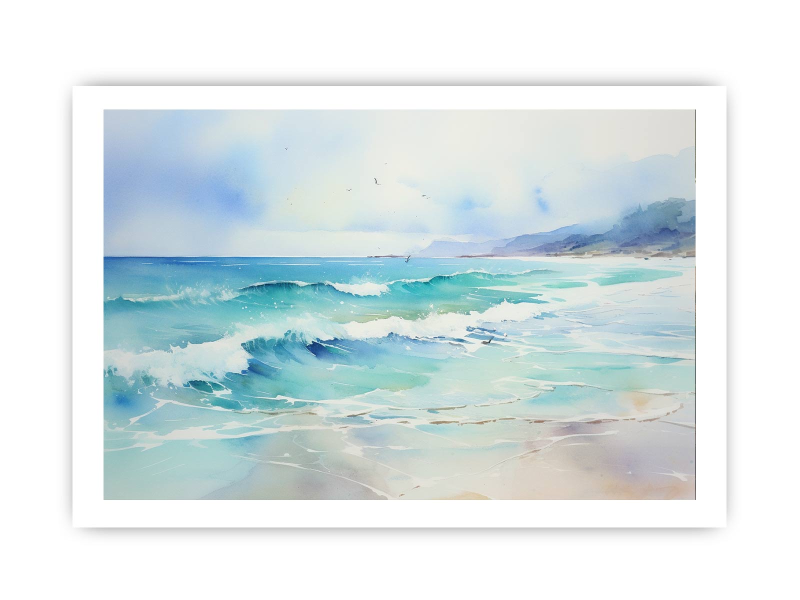 Watercolor Beach Canvas Print