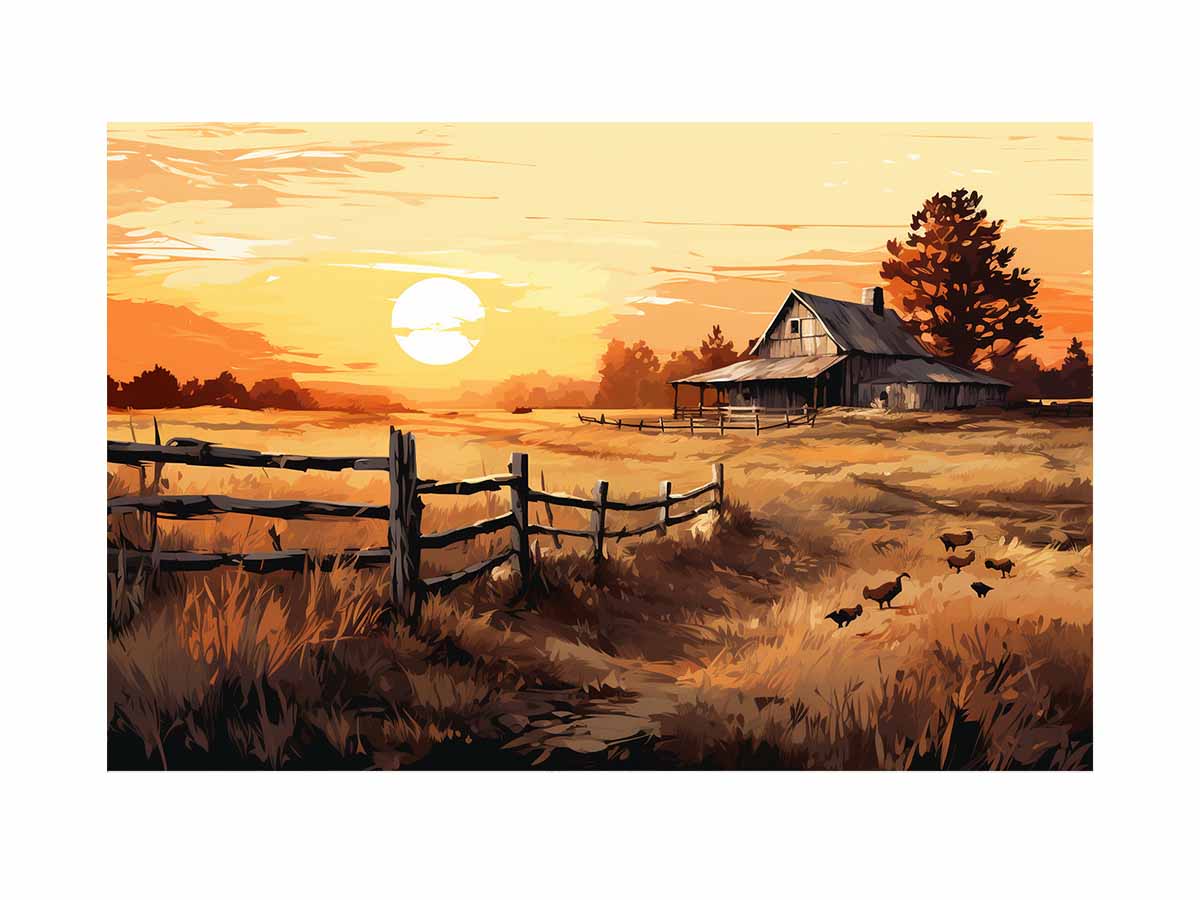 Country Landscape Art Painting