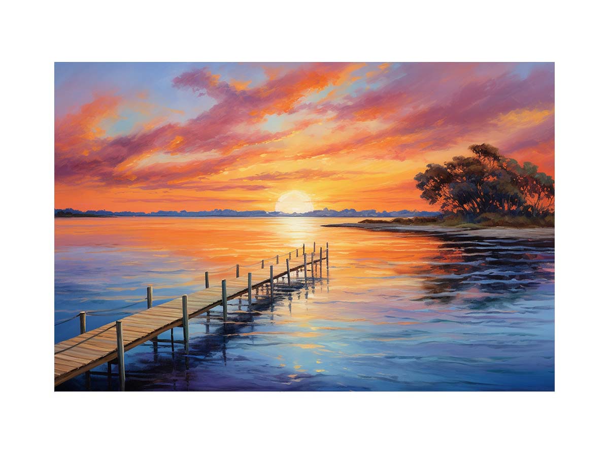 Jetty Sunset  Canvas Painting