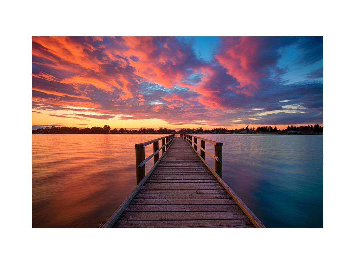Jetty Sunset Art Canvas Print
