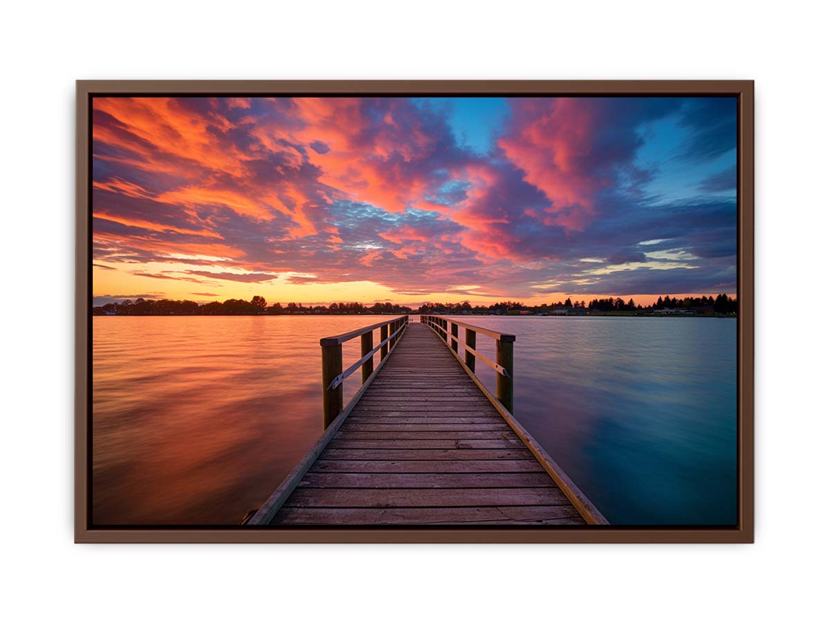 Jetty Sunset Art Canvas Print