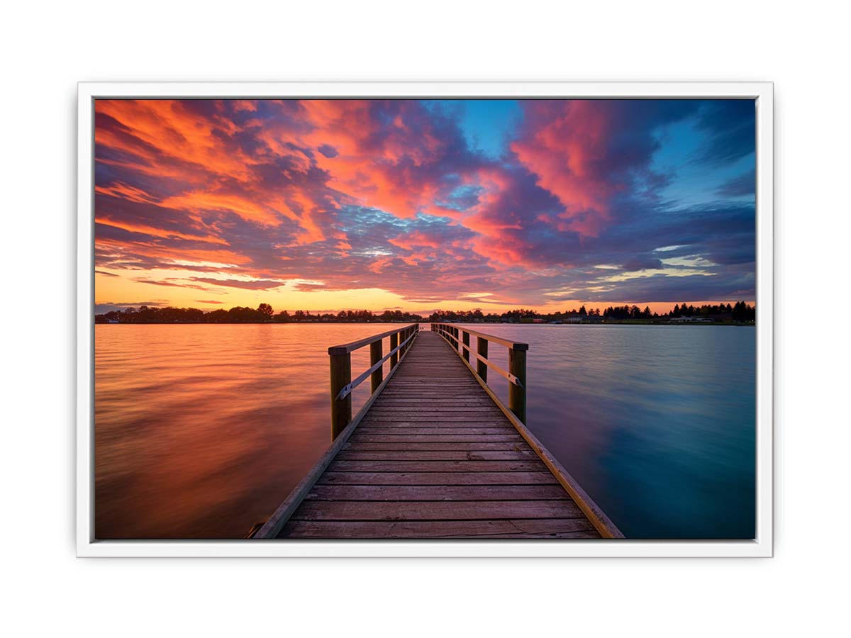 Jetty Sunset Art Canvas Print