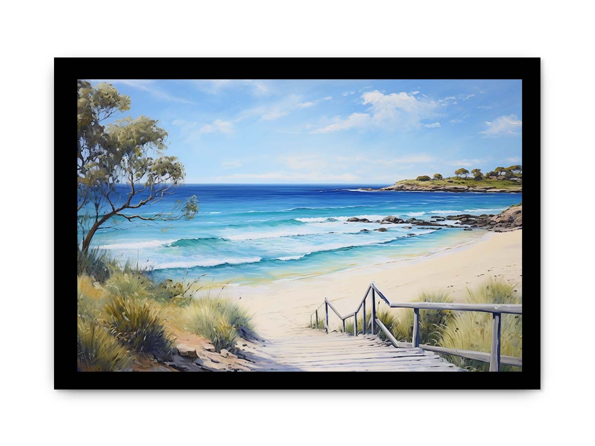 Jetty Beach Art Canvas Print