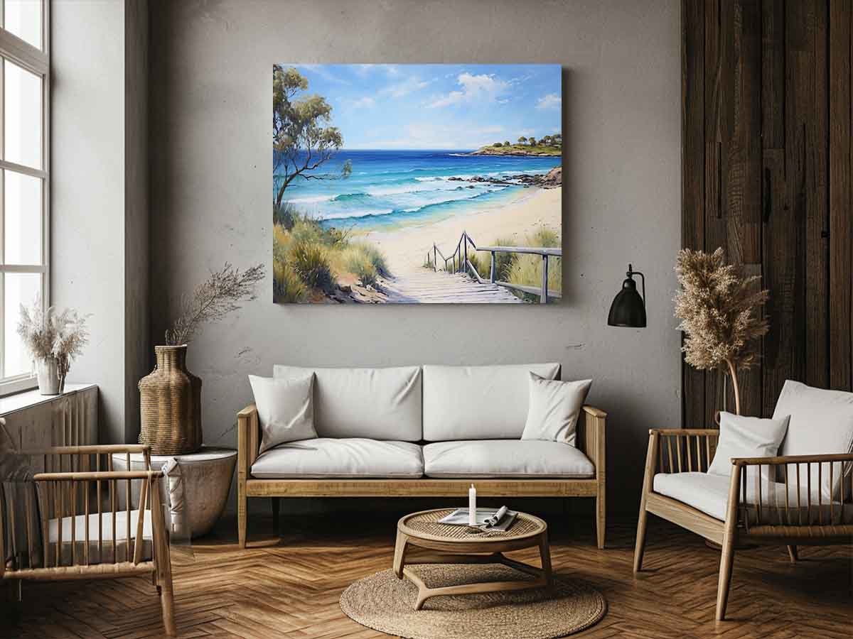 Jetty Beach Art Canvas Print