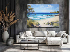 Jetty Beach Art Canvas Print
