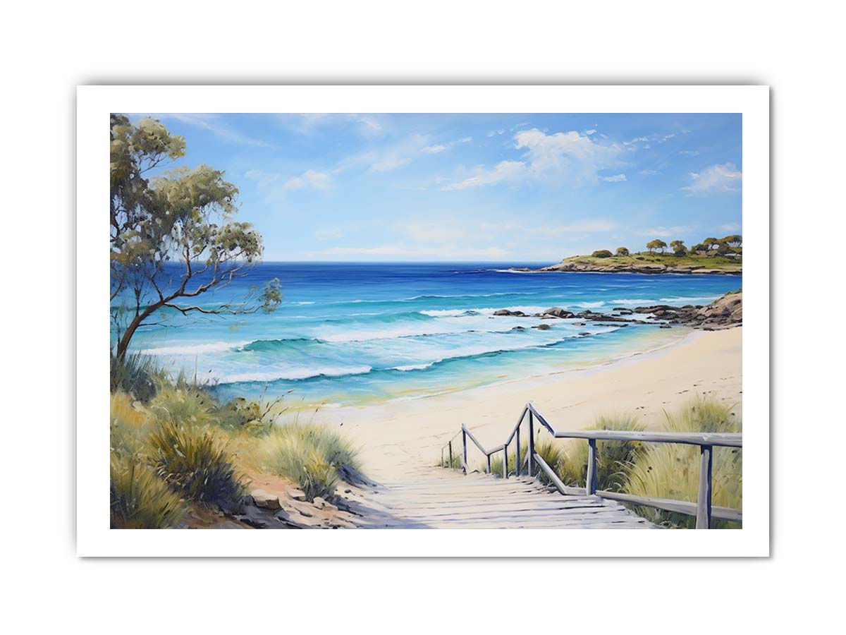 Jetty Beach Art Canvas Print