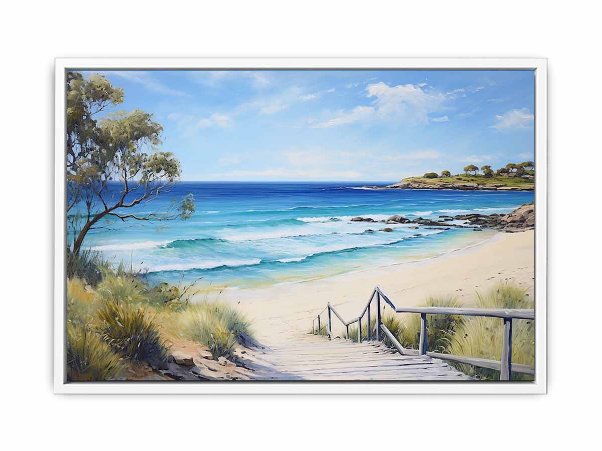 Jetty Beach Art Canvas Print