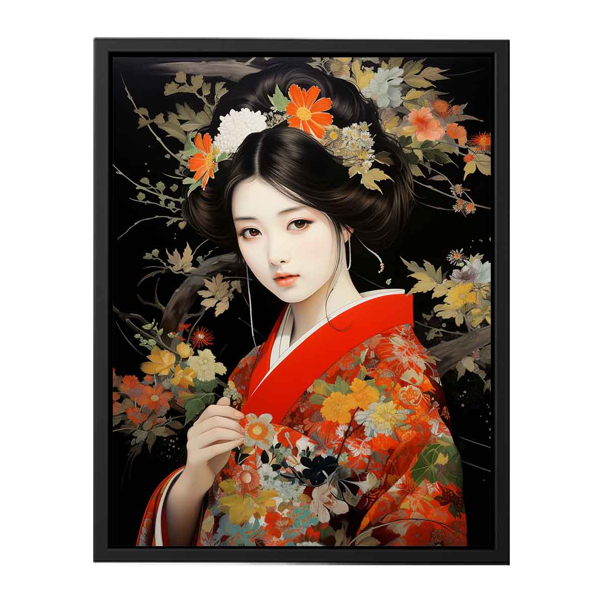 Japanese Beauty Woman  Art Canvas Print