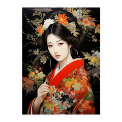 Japanese Beauty Woman  Art Canvas Print