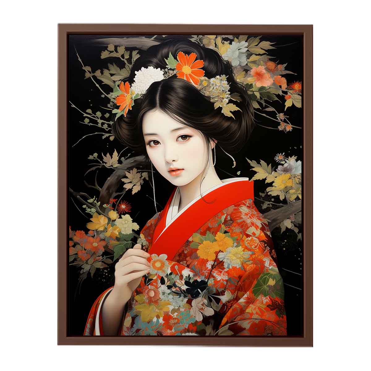 Japanese Beauty Woman  Art Canvas Print