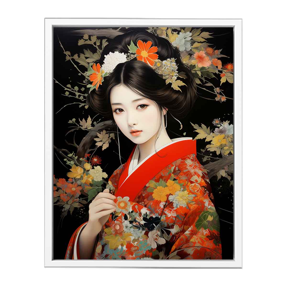 Japanese Beauty Woman  Art Canvas Print
