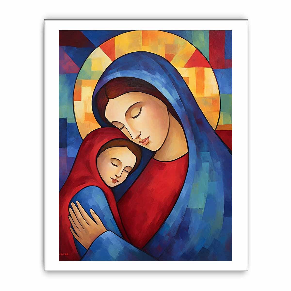 Mother Mary and Jesus Canvas Painting Print