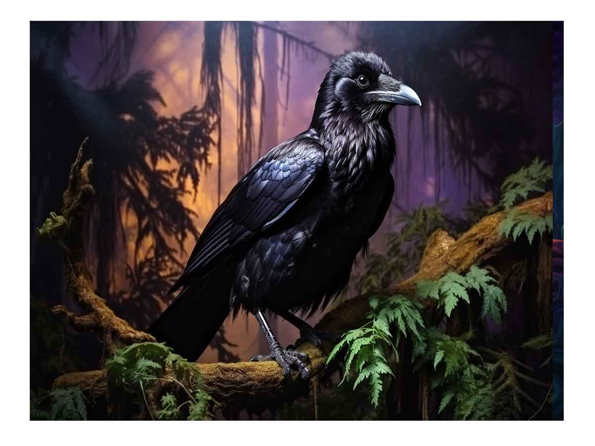 Beautiful Ravens  Bird Canvas Painting Print