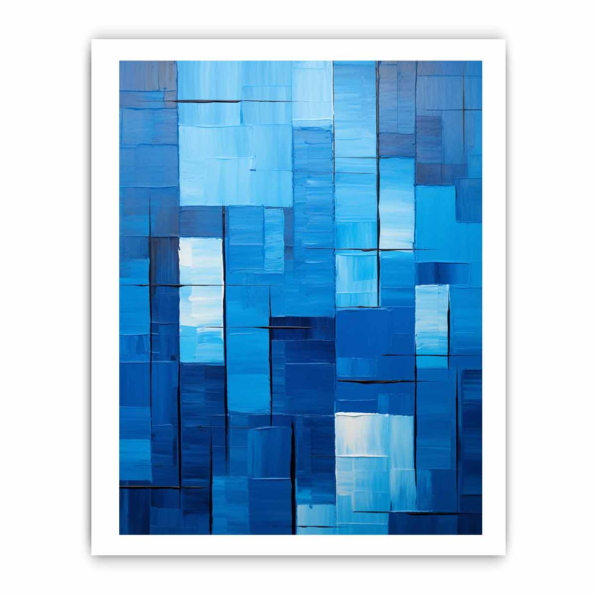 High End Modern Blue Art  Canvas painting  Print