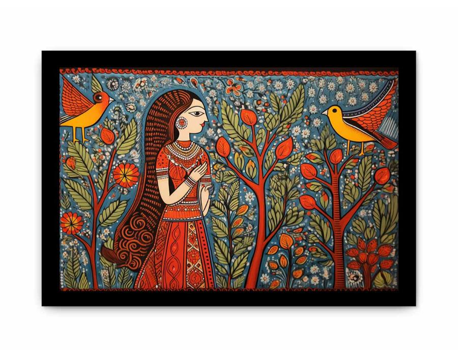 Madhubani Brids  Canvas Print