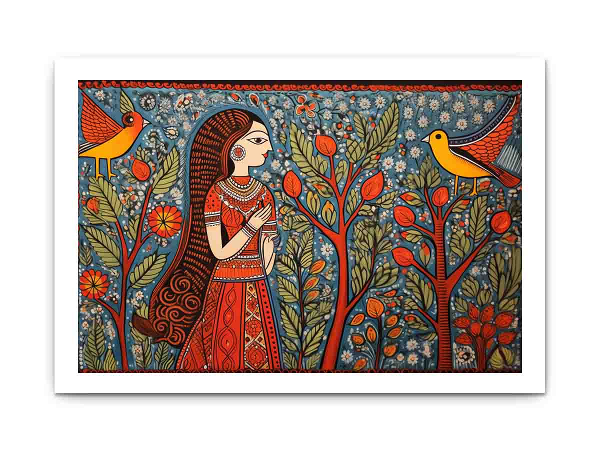 Madhubani Brids  Canvas Print