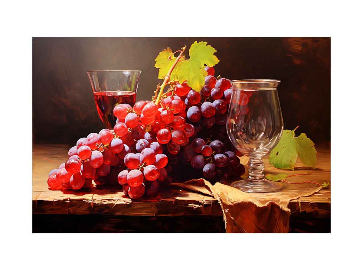 Grapes Still Life  Canvas Print