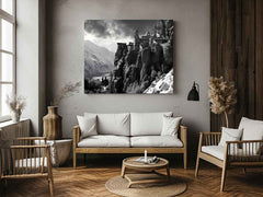 Meteoron Monast Grey Art Photography  Canvas Print