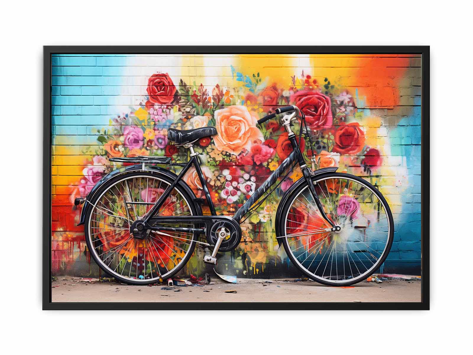 Bicycle Art Painting Canvas Print