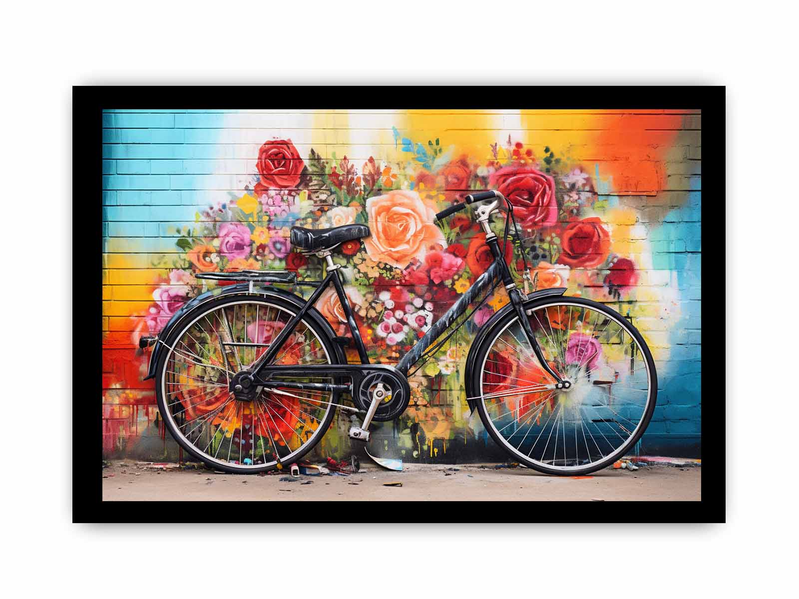 Bicycle Art Painting Canvas Print